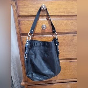 Coach patent leather hobo bag